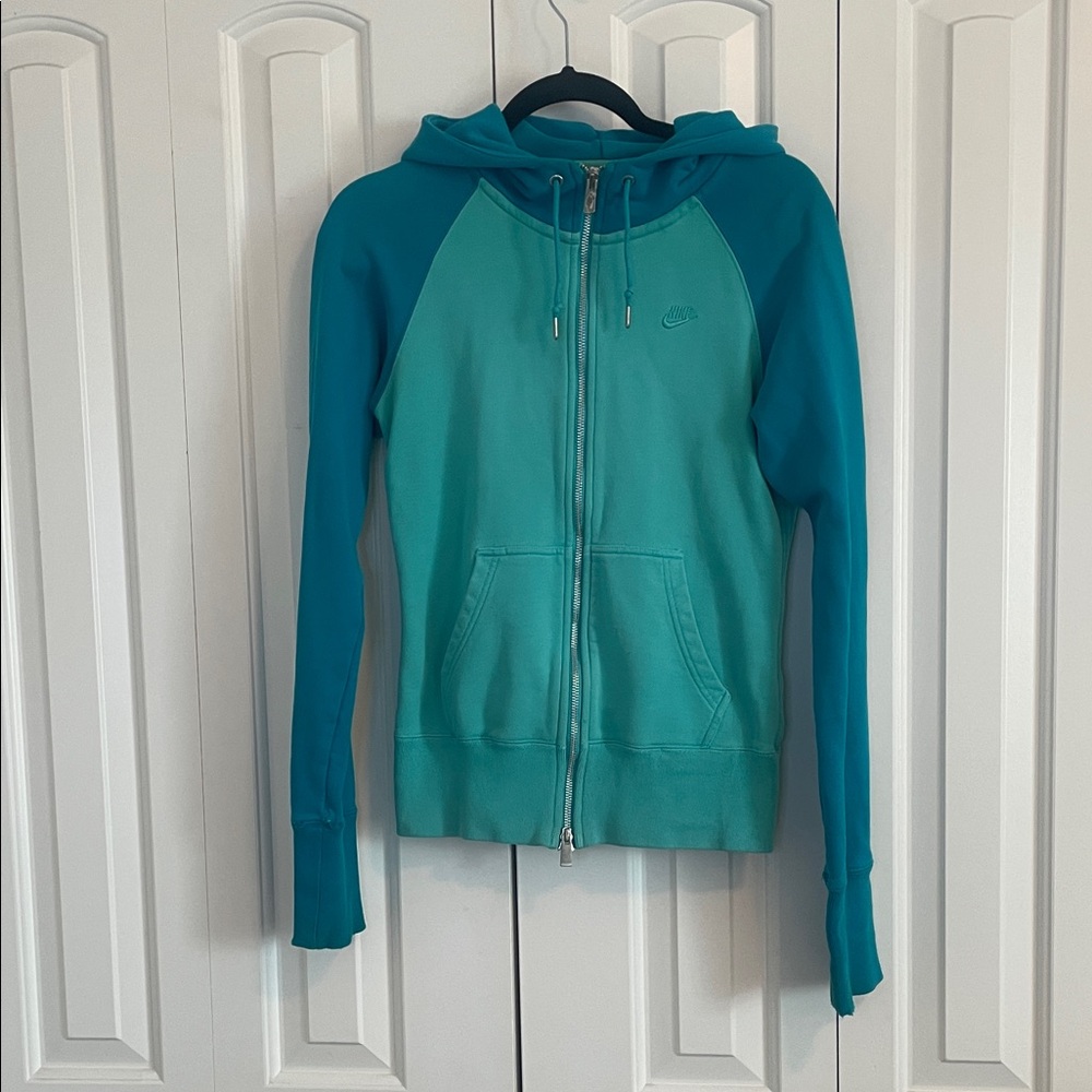 Nike Women's Turquoise Zip-Up Hoodie